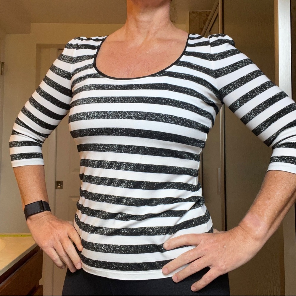 Black & White Striped Top
